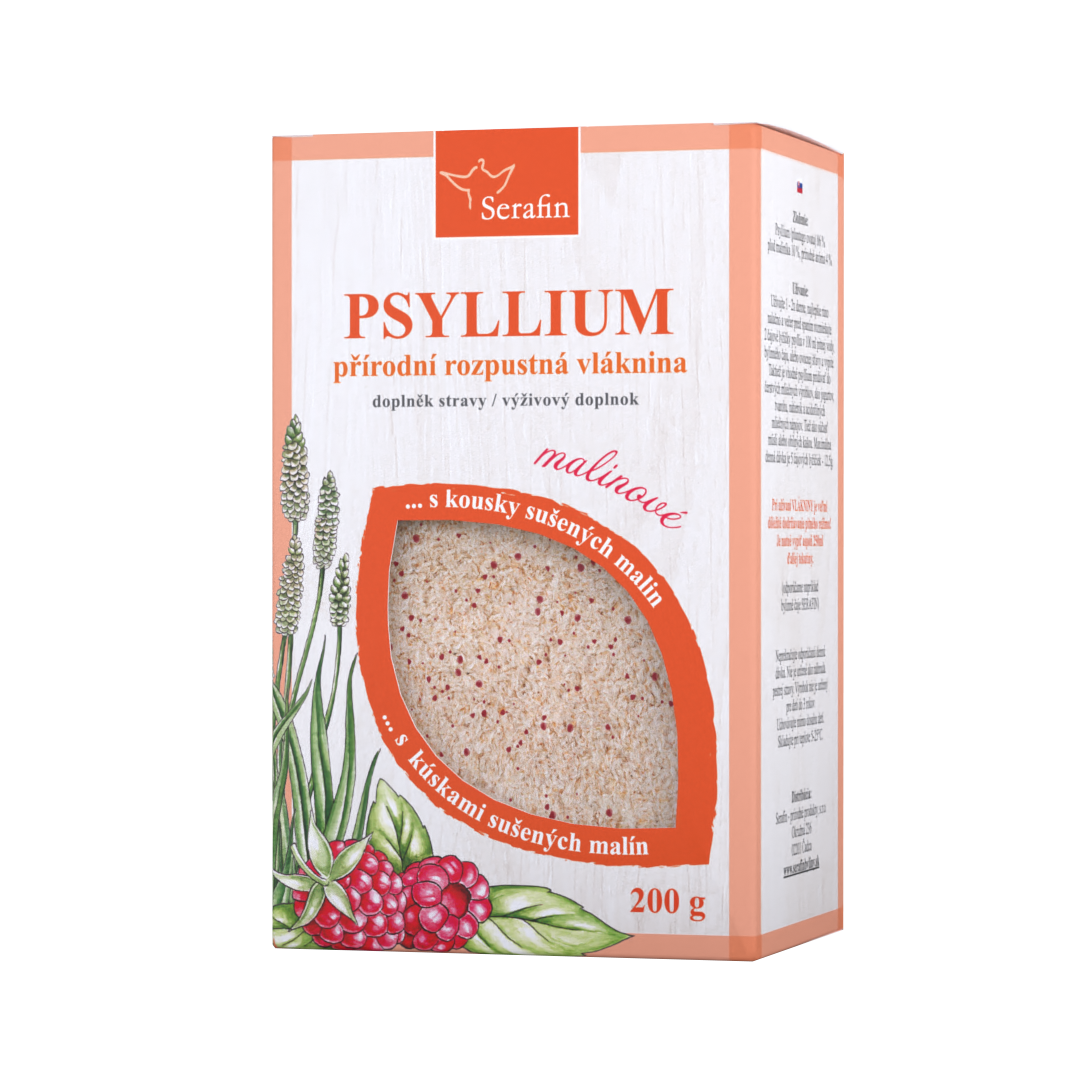 Psyllium s prírodnou arómou a kúskami ovocia – malina | Serafin byliny